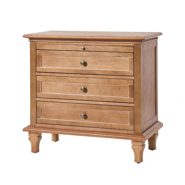JAYDEN CREATION Julia Acorn 27 in. H Traditional 3-Drawer Solid