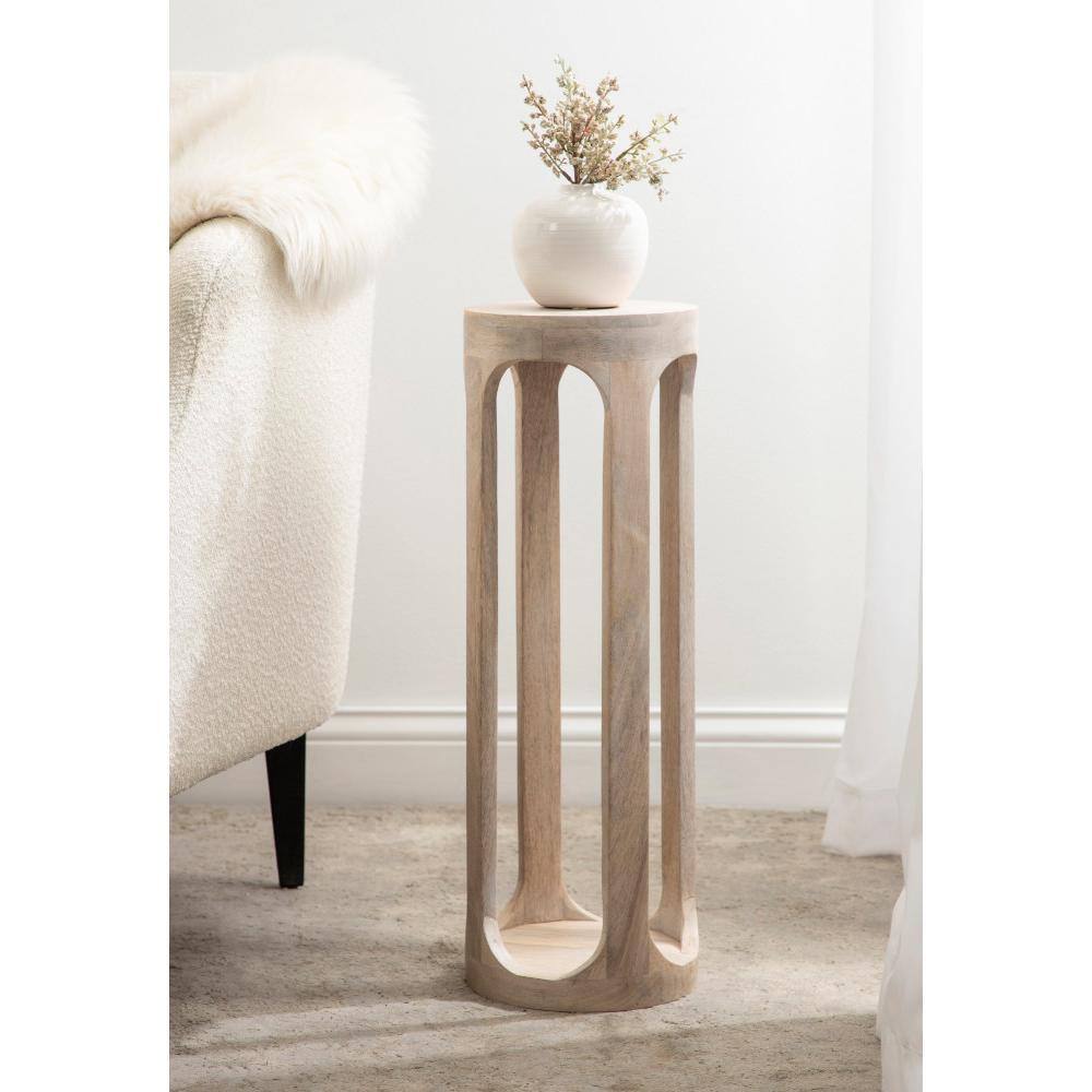 Dahl 8 in. W. White Round Coastal Wood End Table - thumbnail 9
