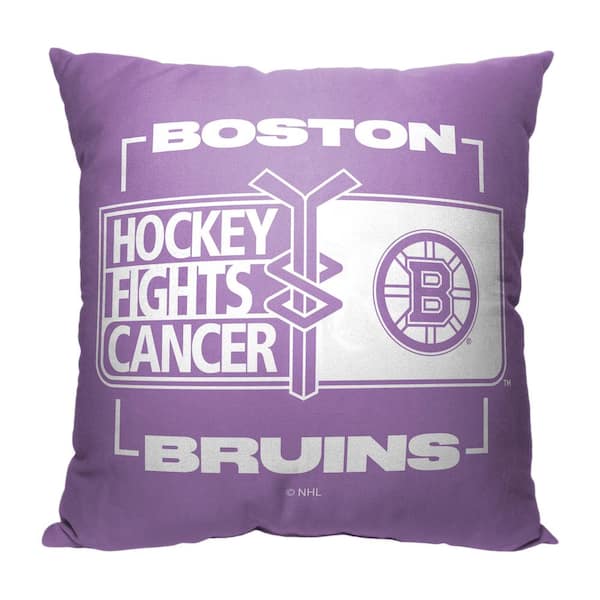 THE NORTHWEST GROUP NHL Help Fight Cancer Fight For Bruins Printed Throw Pillow