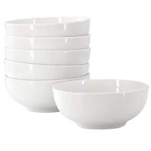 Simply White 6-Piece 16 oz. 6-in. Round Porcelain Cereal Bowl Set in White