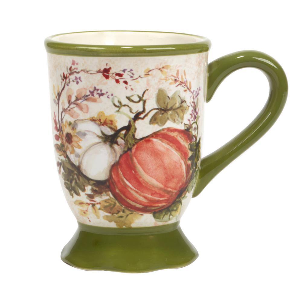 Harvest Morning Ceramic Fall-Themed 16oz Mugs Set of 4