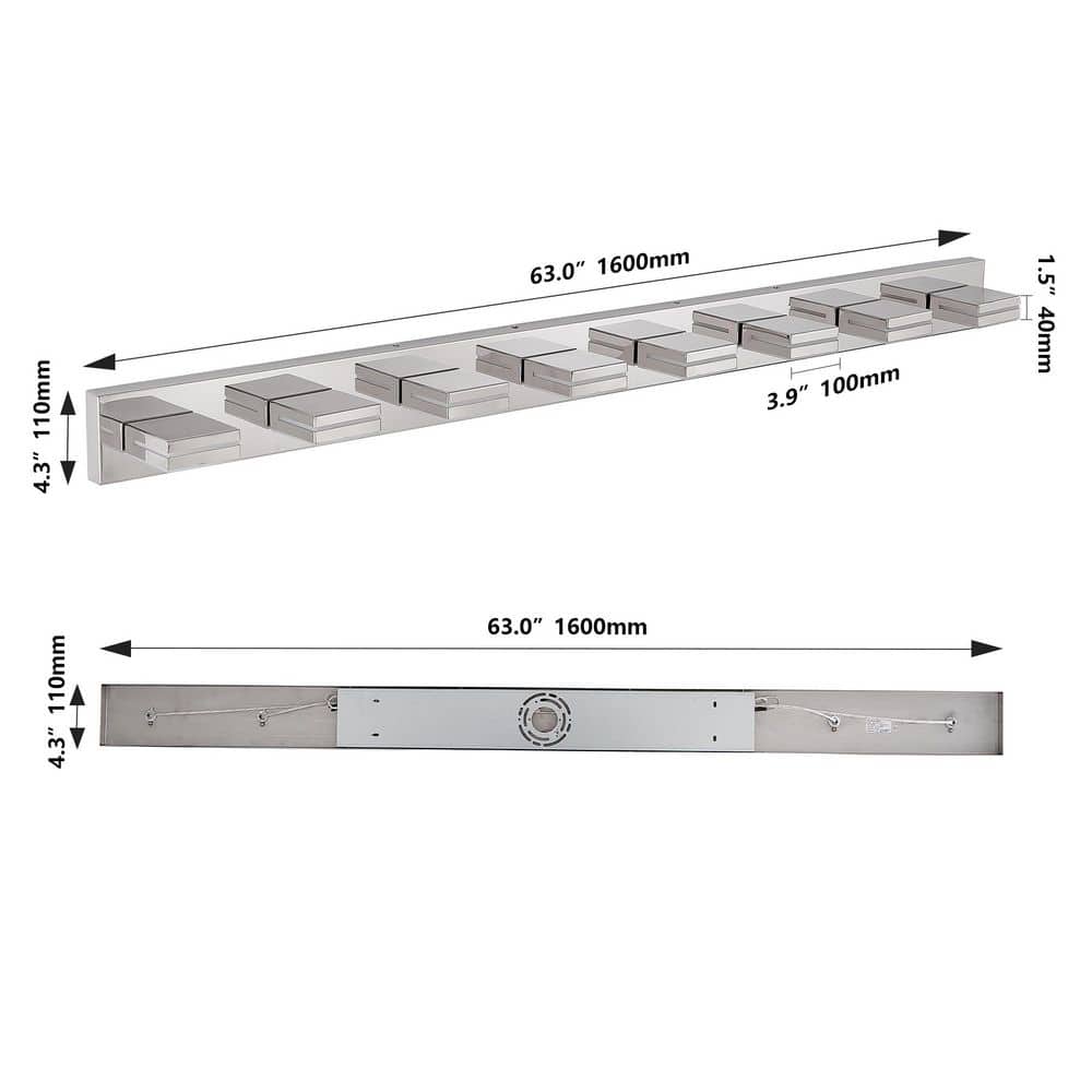 8-Light Chrome LED Vanity Light - Sleek Geometric Wall Sconce with Premium Chrome Finish for Large Bathroom Vanities price history on PriceWatchPro