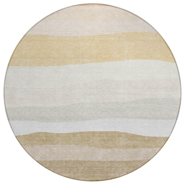 Addison Rugs Chantille Machine Washable Indoor/Outdoor Abstract ACN2023 Wheat 8 ft. x 8 ft. Area Rug