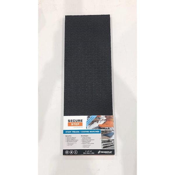 Secure Step Recycled Rubber Black Indoor/Outdoor Stair Tread Rug in the Mats  department at