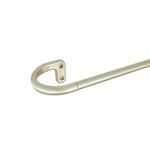 Room Darkening Wrap Around 48 in. - 86 in. Adjustable Curtain Rod 5/8 in. in Light Gold with Finial