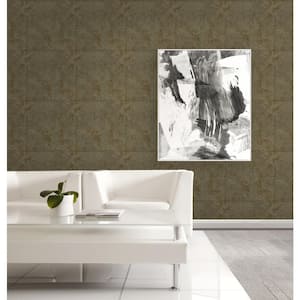 Marble Squared Brown Paper Non-Pasted Strippable Wallpaper Roll (Cover 56.05 sq. ft.)