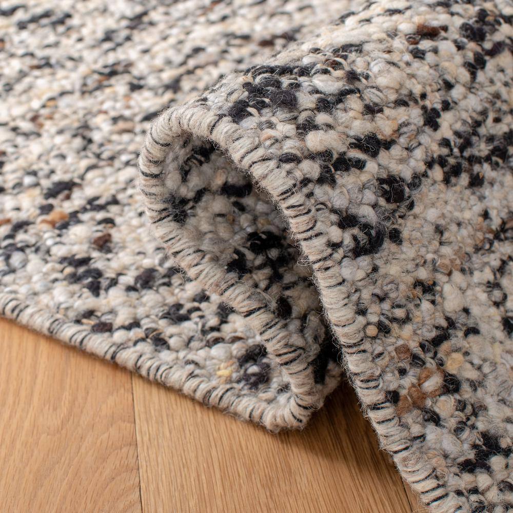 Beige and Grey Hand-Tufted Wool Rectangular Area Rug
