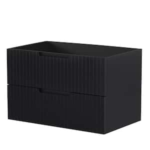 29 in. D x 17.9 in. W x 18.5 in. H MDF Floating Bath Vanity Cabinet Without Top in Black with 2-Drawers