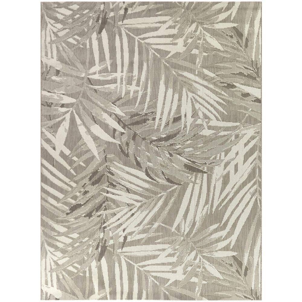 Hampton Bay Beige 5 ft. x 7 ft. Palm Indoor/Outdoor Area Rug 3115974 ...