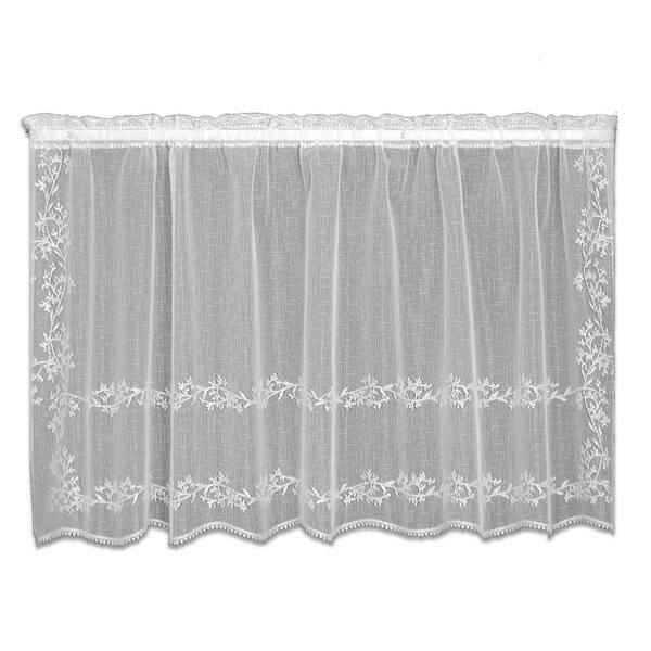 Heritage Lace Sheer Divine 30 In L Polyester Tier In White 8220w 6030 The Home Depot