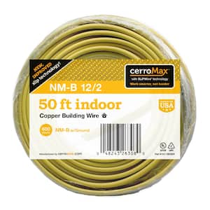 50 ft. 12/2 Yellow Solid CerroMax SLiPWire Copper NM-B Wire
