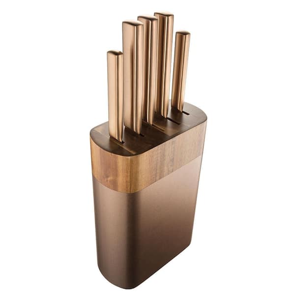 Copper Knife Set With Block, Kitchenware