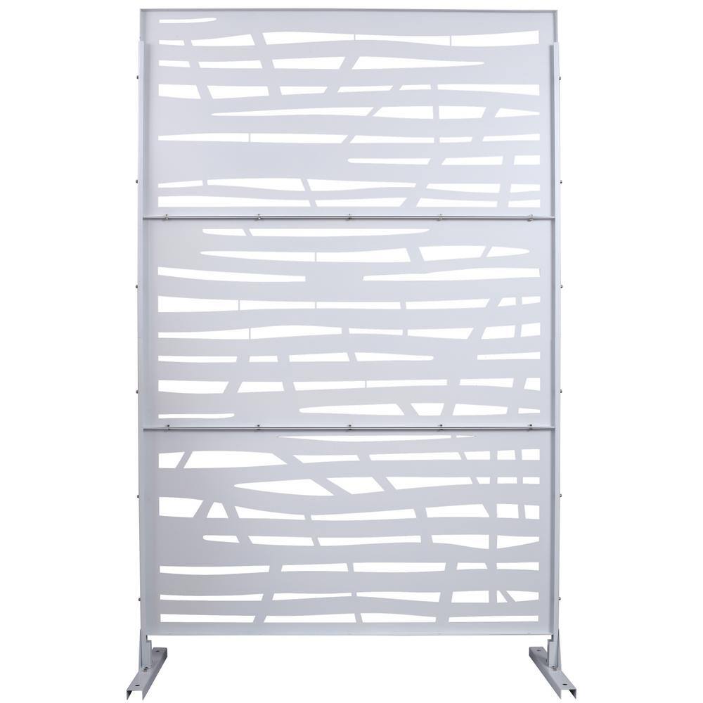 6.3 ft. x 4 ft. White Steel Freestanding Flat Flat Top Decorative Privacy Screen Metal Fence Panel price history on PriceWatchPro