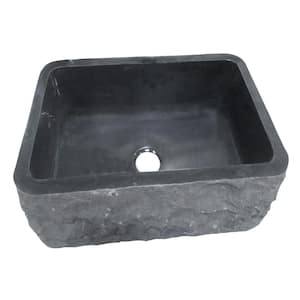 Birgitta Farmhouse Apron Front Granite Composite 24 in. Single Bowl Kitchen Sink in Polished Black