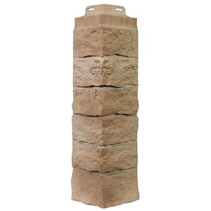 Stone SK - 6.1 in. x 21.25 in. Stacked Stone in Sand Blend - Corner (7.92 lin. ft. per Box) Trim Plastic Siding