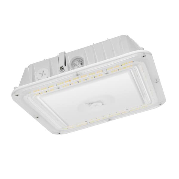 80-Watt Integrated White LED Outdoor Security Light Canopy Light Area Light 11200 Lumens 3000/4000/5000K Selectable