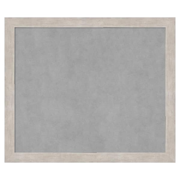 Amanti Art Marred Silver 27 in. x 23 in Framed Magnetic Board