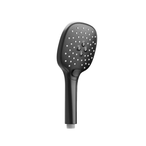Classic Rain 3-Spray Wall Mount Handheld Shower Head 1.8 GPM in Matte Black