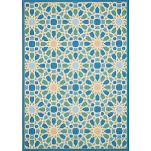 Sun N' Shade Porcelain 4 ft. x 6 ft. Geometric Transitional Indoor/Outdoor Area Rug