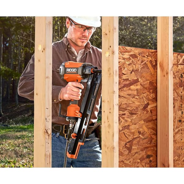 RIDGID 18V Brushless Cordless 21° 3-1/2 in. Framing Nailer (Tool Only)  R09894B - The Home Depot