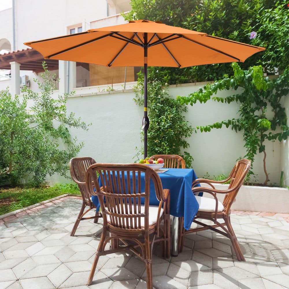 Sonkuki 9 ft. Outdoor Patio Market Table Umbrellas in Orange R-HS-099OY ...