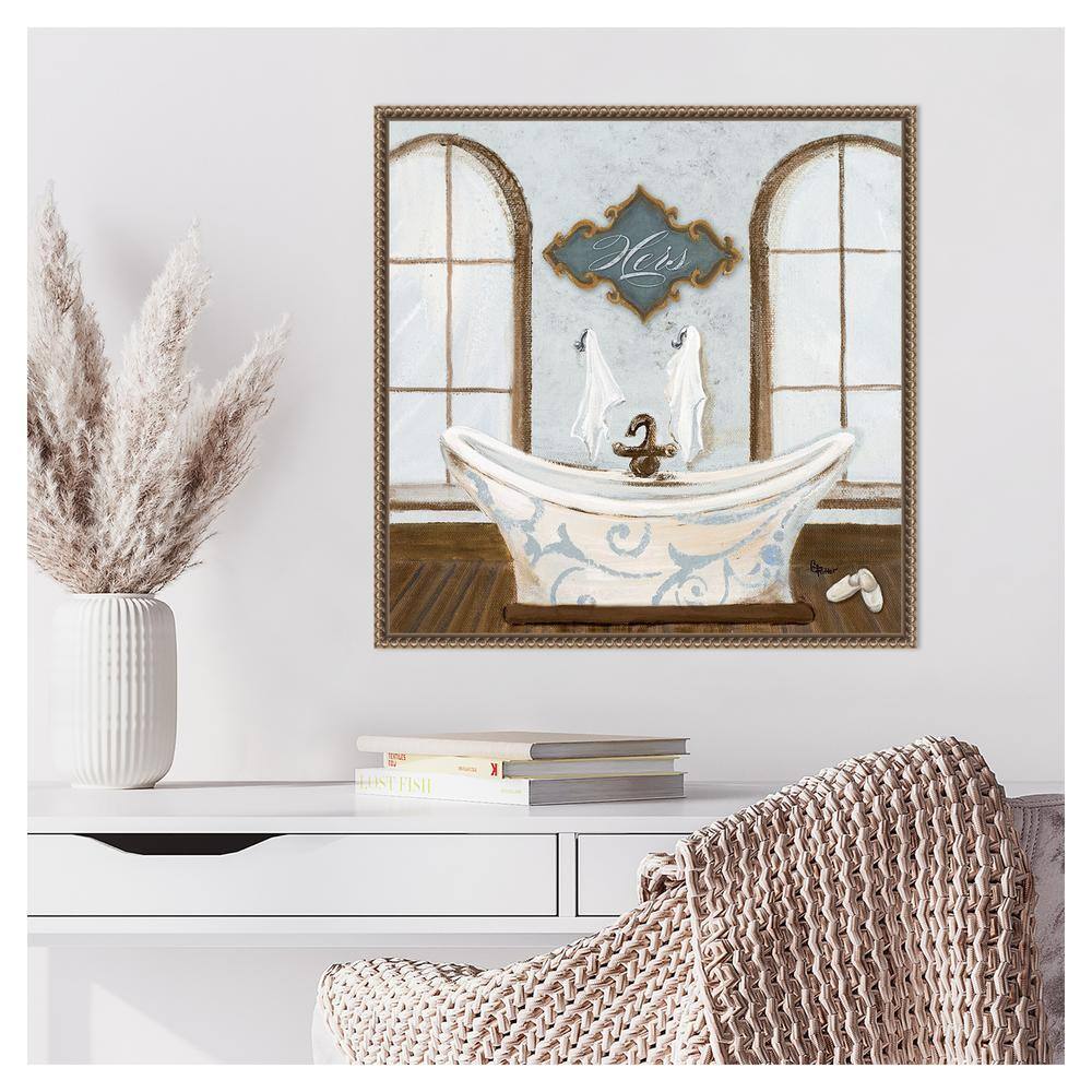Gina Ritter Villa Bath I Beaded Bronze Framed Canvas Art