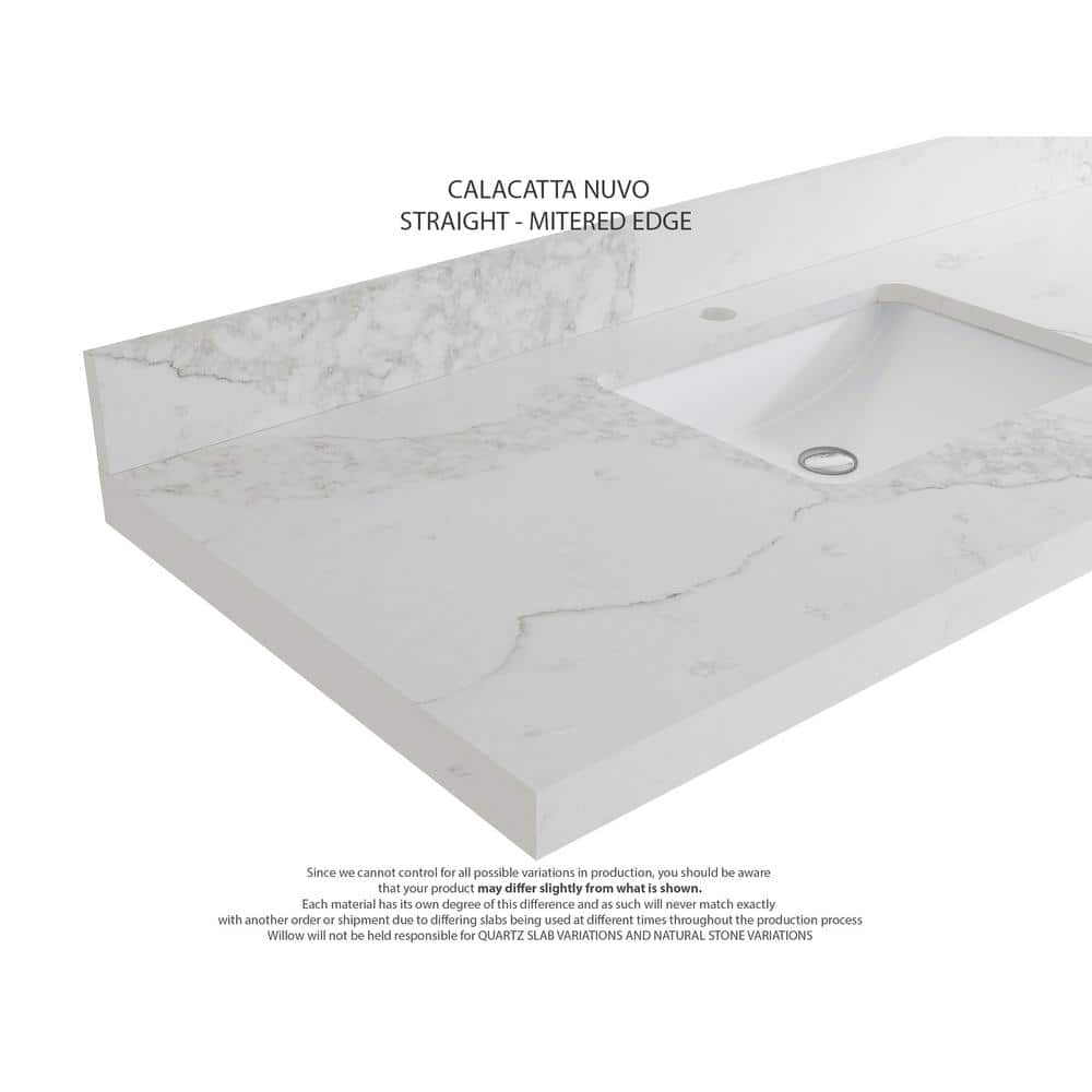 Malibu Natural Mango Double Sink Bathroom Vanity with Calacatta Nuvo Countertop