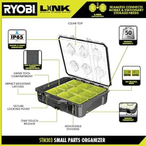 LINK 10-Compartment Modular Small Parts Organizer Tool Box