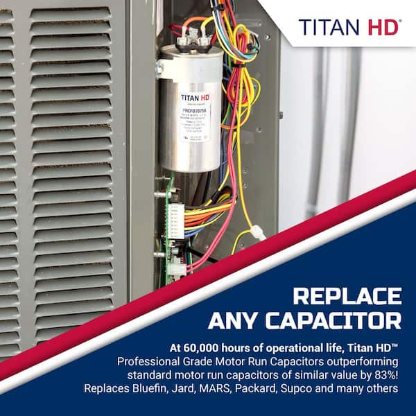 TITAN HD 70 Plus 7.5 MFD, 440-Volt/370-Volt Dual Voltage Round Run