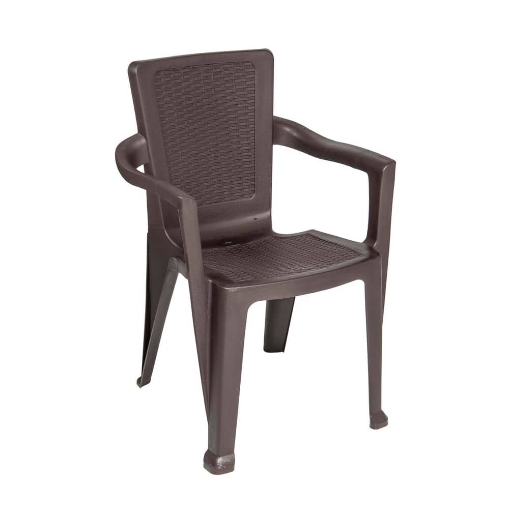 MQ Infinity Plastic Outdoor Dining Chair in Espresso Set of 4