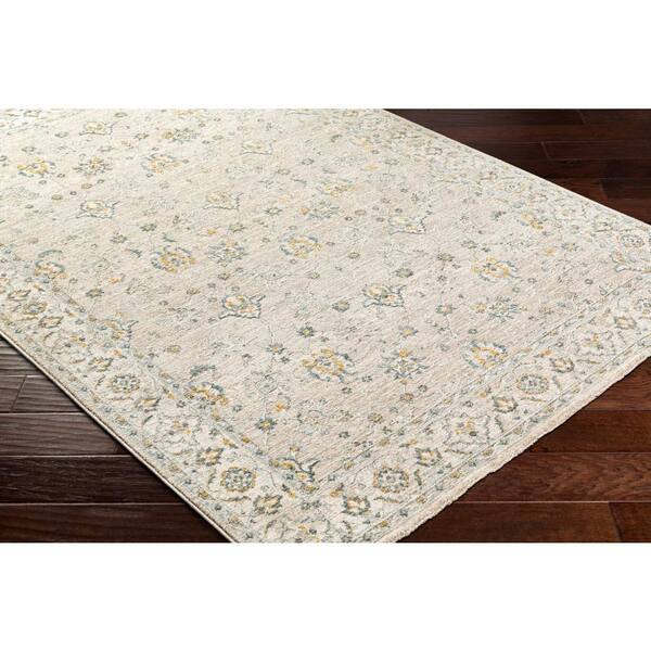Ziegler Gray/Blue Border 10 ft. x 14 ft. Indoor Area Rug