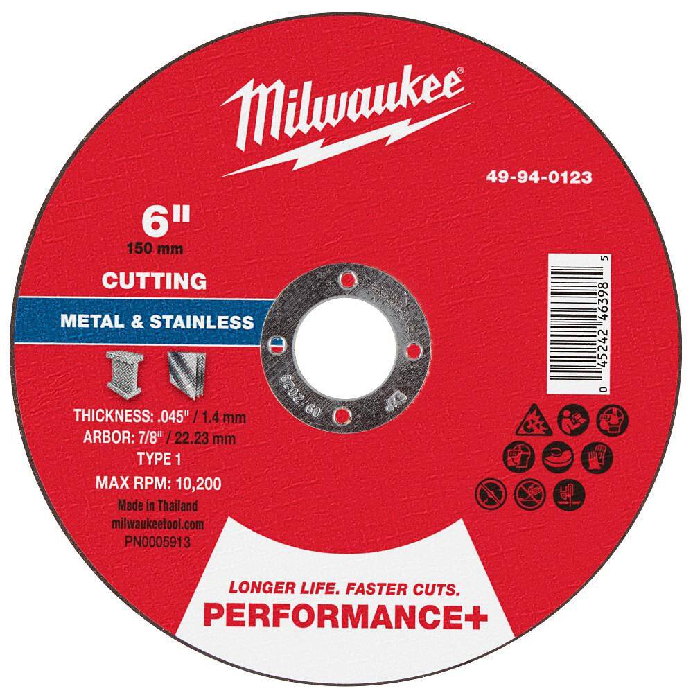 6 in. x. 045 in. x 7/8 in. Performance Plus Metal Cut Off Wheel-Type 1 price history on PriceWatchPro