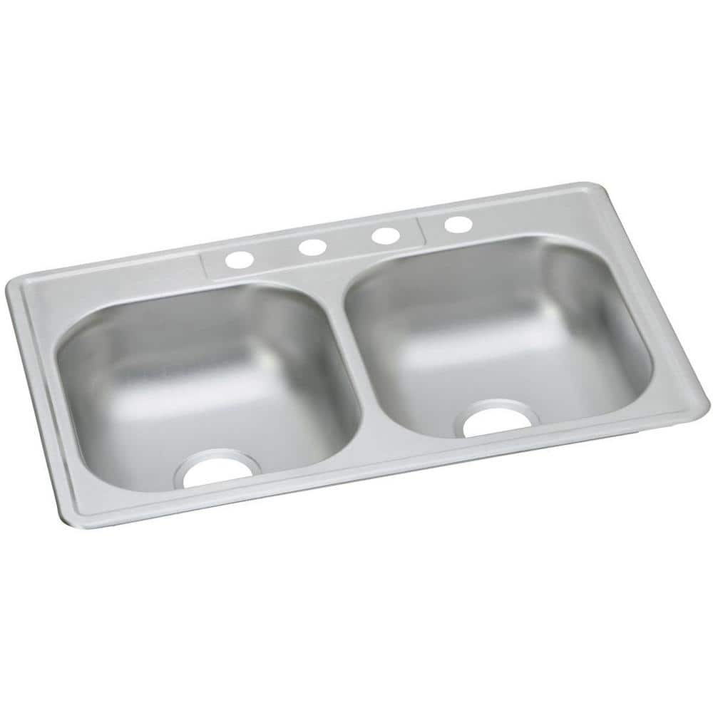Dayton 33" Stainless Steel Double Bowl Drop-In Kitchen Sink