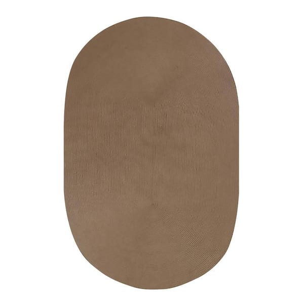 Better Trends Country Braid Collection Cocoa Solid 96" x 132" Oval 100% Polypropylene Reversible Solid Area Rug