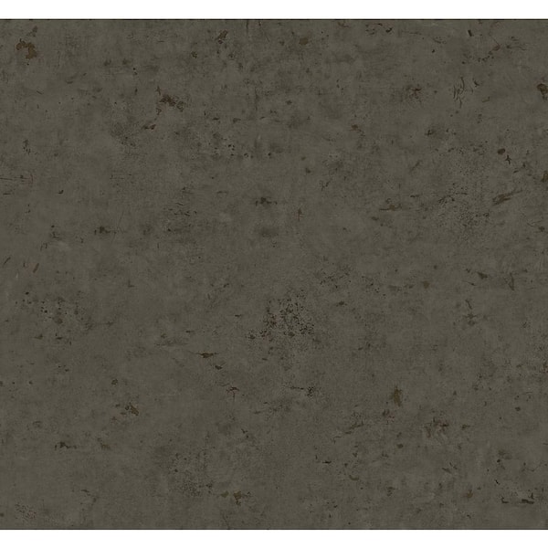 Seabrook Designs 60.75 Sq. Ft. Metallic Espresso Concrete Faux Paper Unpasted Wallpaper Roll