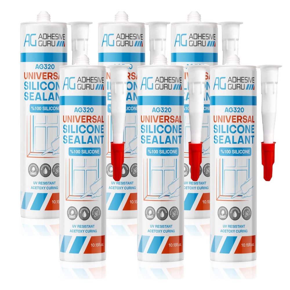 AG320 10.15 oz. Transparent Clear 100% Silicone Sealant, Fast Cure, Flexibl