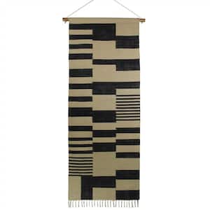 73 in. Multicolor Black And Beige Jute Wall Hanging