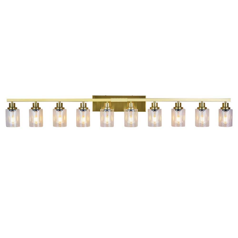 65 in. 10-Light Gold LED Bathroom Vanity Light Wall Light Fixtures Over Mirror price history on PriceWatchPro