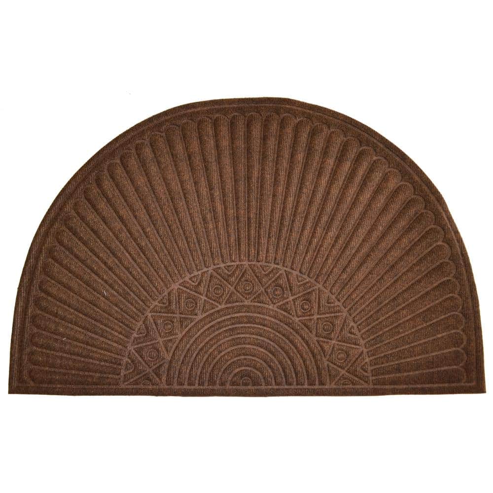 Imports Decor Synthetic Brown Half Round 36 in. x 24 in. Rubber Back