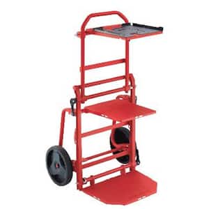 330 lbs. Capacity Folding Utility Cart with 2-Wheels, Straps and 3-Shelves