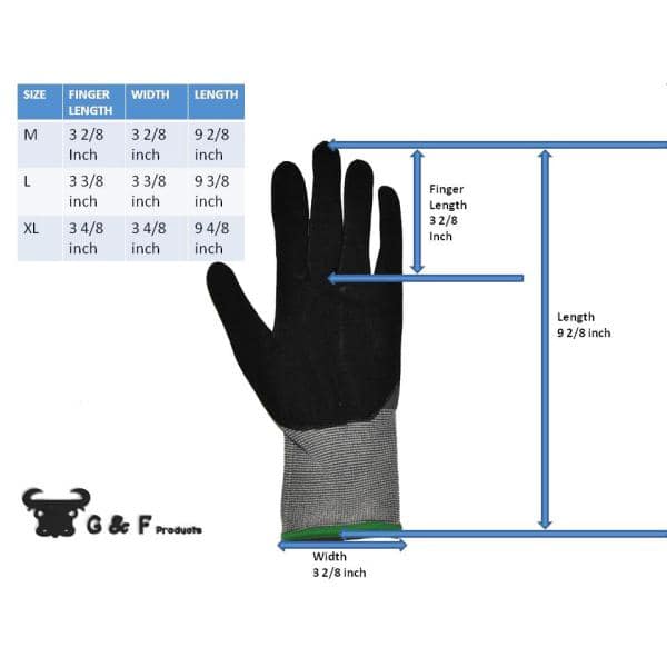 LOCCEF Work Gloves MicroFoam Nitrile Coated-6 Pairs,Seamless Knit Nylon  Gloves,Gray Work gloves