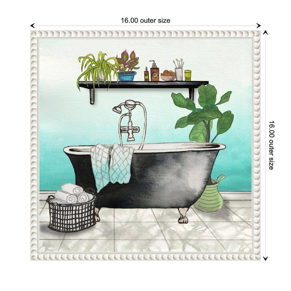 Elizabeth Medley Botanical Bath Framed Canvas Wall Art