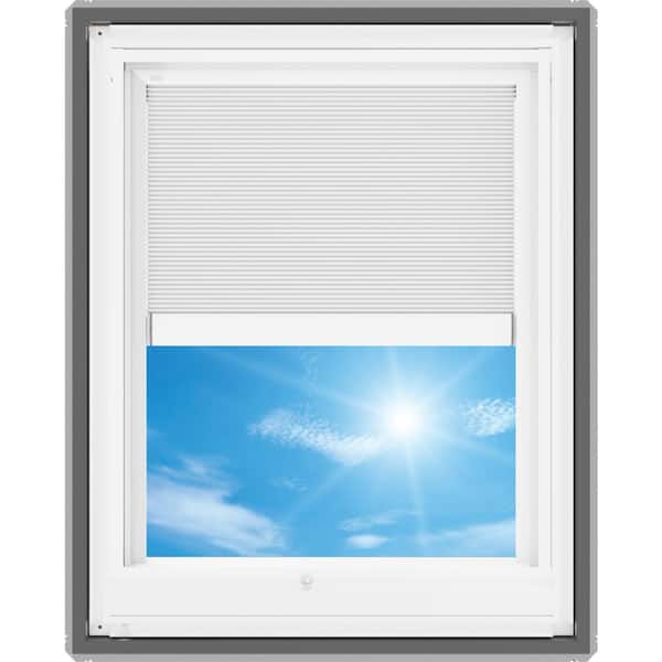 30-1/16 x 37-7/8 in. Manual Venting Deck Mount Skylight with Laminated LowE3 Glass, Solar Powered Room Darkening Shade