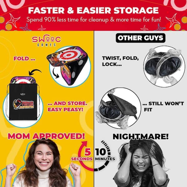 SWOOC Ninja Superstar 2-in-1 Corn Hole Games for Kids 5-Second