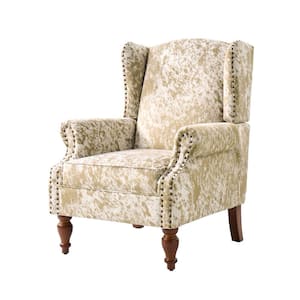 Ira Cheetah Traditional Animal Pattern Armchair with Nailhead Trim