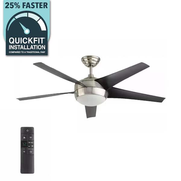 Windward IV 52 in. Indoor LED Brushed Nickel Ceiling Fan with Dimmable Light Kit, Remote Control and Reversible Motor