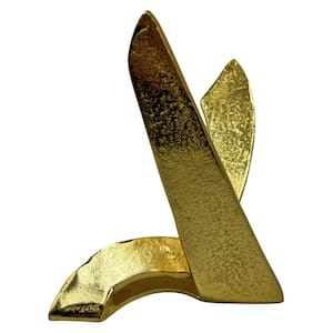 Gold 8.5 in. x 8 in. Aluminum Abstract Decorative Art Object Metal Sculpture