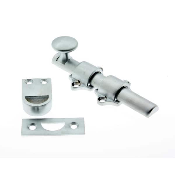 4-1/4 in. Solid Brass Satin Chrome Dutch Door Surface Bolt