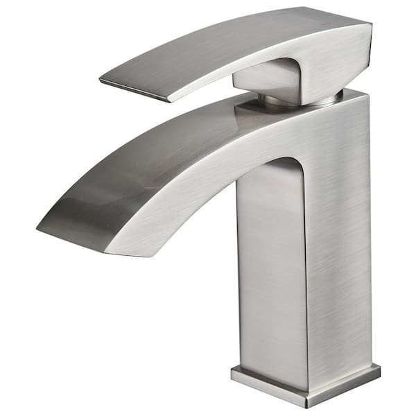 Boyel Living Single Hole Single-Handle Bathroom Faucet with Supply Lines in Brushed Nickel