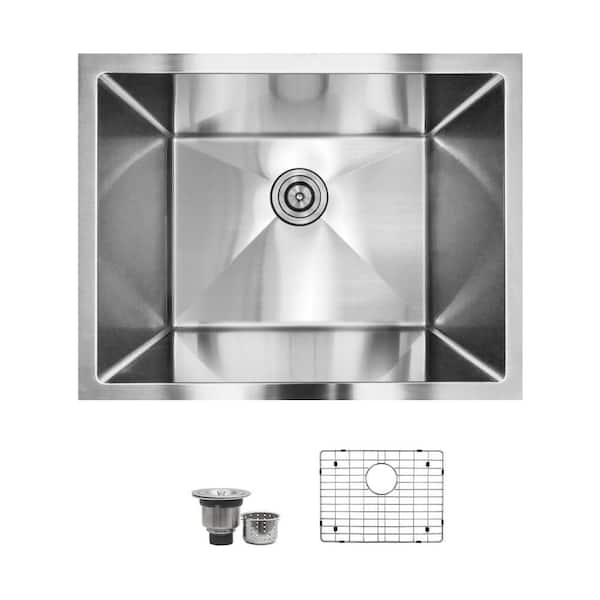 23 in. Undermount Single Bowl 16-Gauge Stainless Steel Laundry/Utility Sink